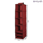 Organizer- 6 Shelves Foldable Hanging Wardrobe Organizers, maroon