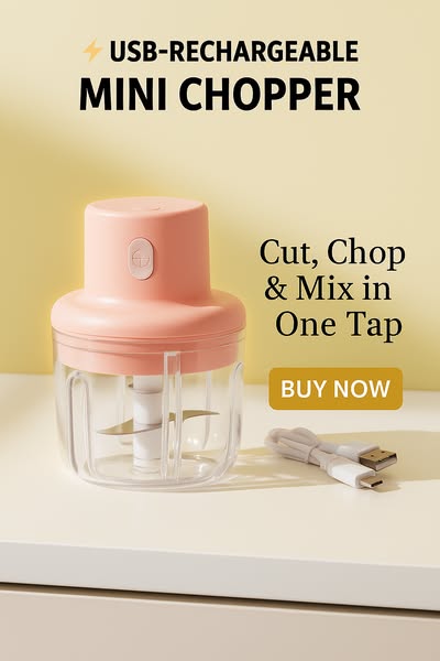 ChopEase™ Electric Mini Garlic & Vegetable Chopper (250ml)